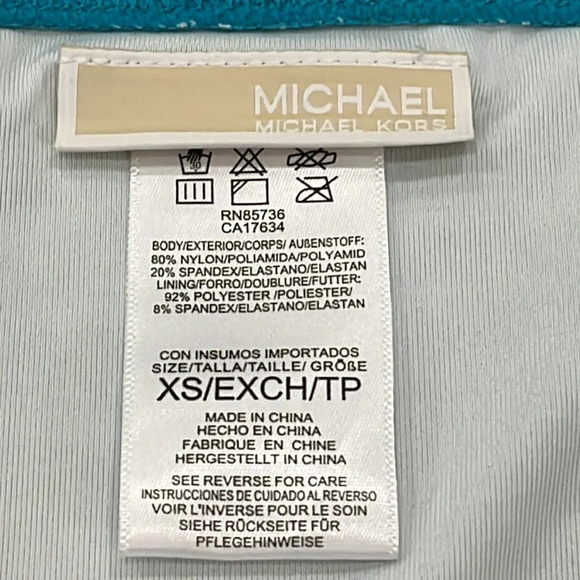 Michael Michael Kors Bikini Bottom Deep Turquoise Swimsuit Cruise Pool Sz XS - Picture 3 of 6